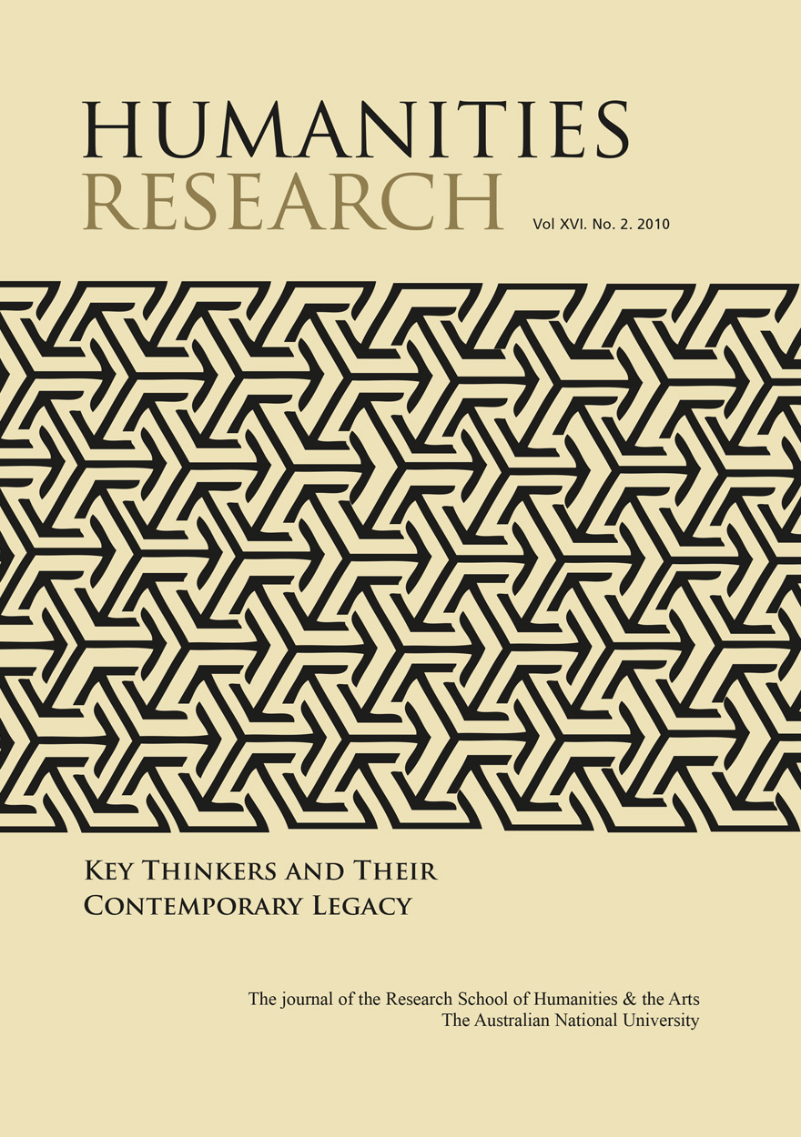 Humanities Research: Volume XVI. No. 2. 2010