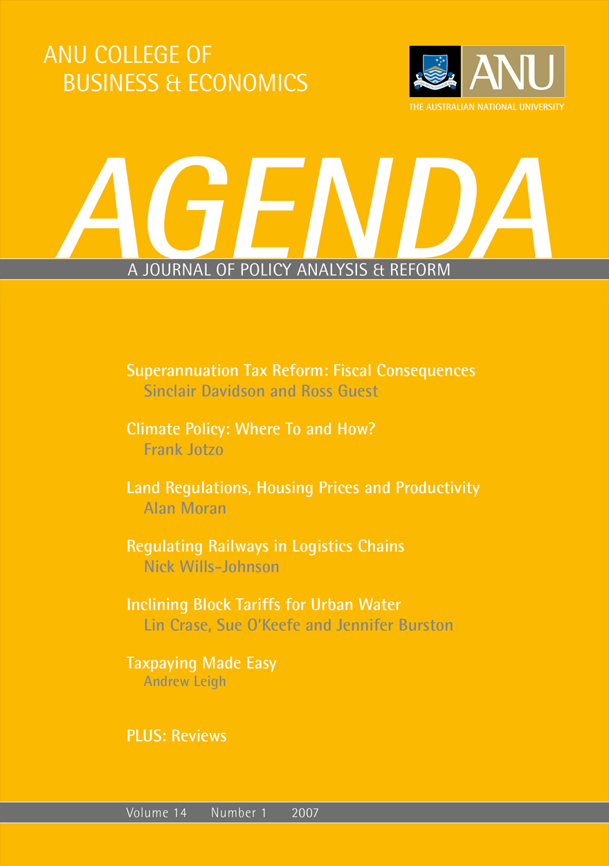 Agenda - A Journal of Policy Analysis and Reform: Volume 14, Number 1, 2007