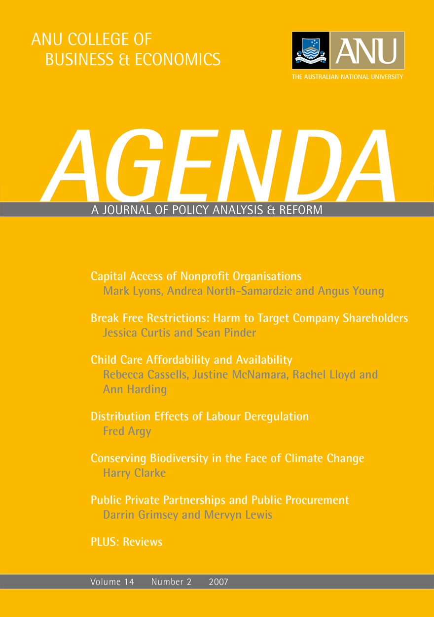 Agenda - A Journal of Policy Analysis and Reform: Volume 14, Number 2, 2007