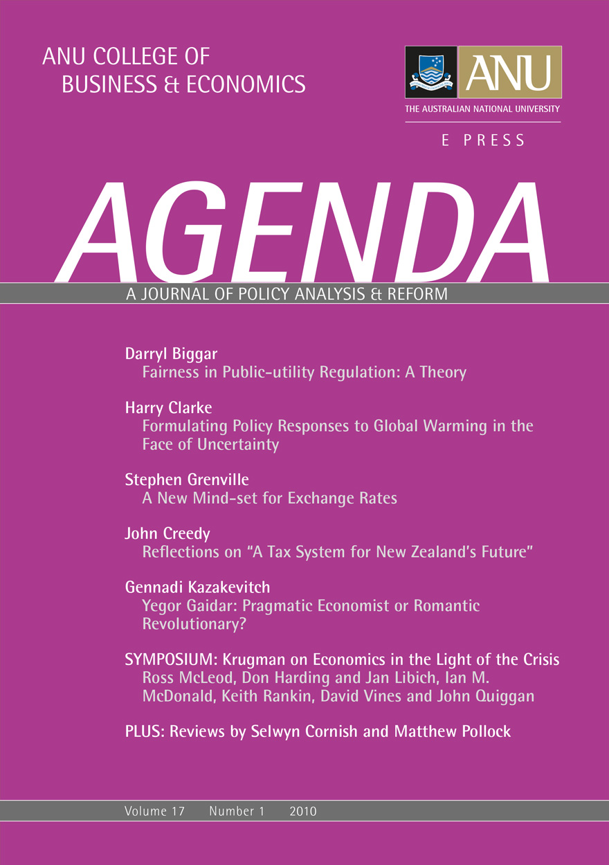Agenda - A Journal of Policy Analysis and Reform: Volume 17, Number 1, 2010