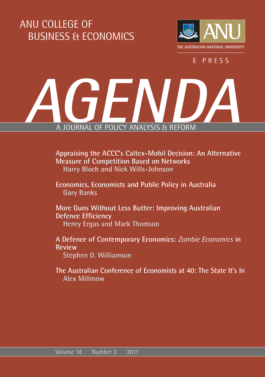 Agenda - A Journal of Policy Analysis and Reform: Volume 18, Number 3, 2011