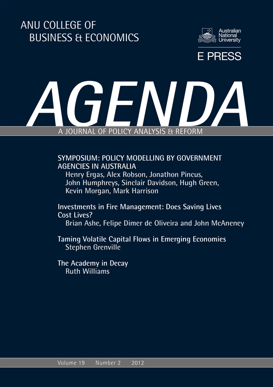 Agenda - A Journal of Policy Analysis and Reform: Volume 19, Number 2, 2012