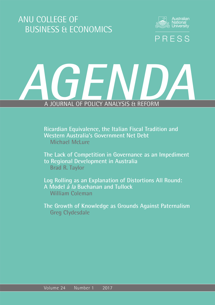 Agenda - A Journal of Policy Analysis and Reform: Volume 24, Number 1, 2017