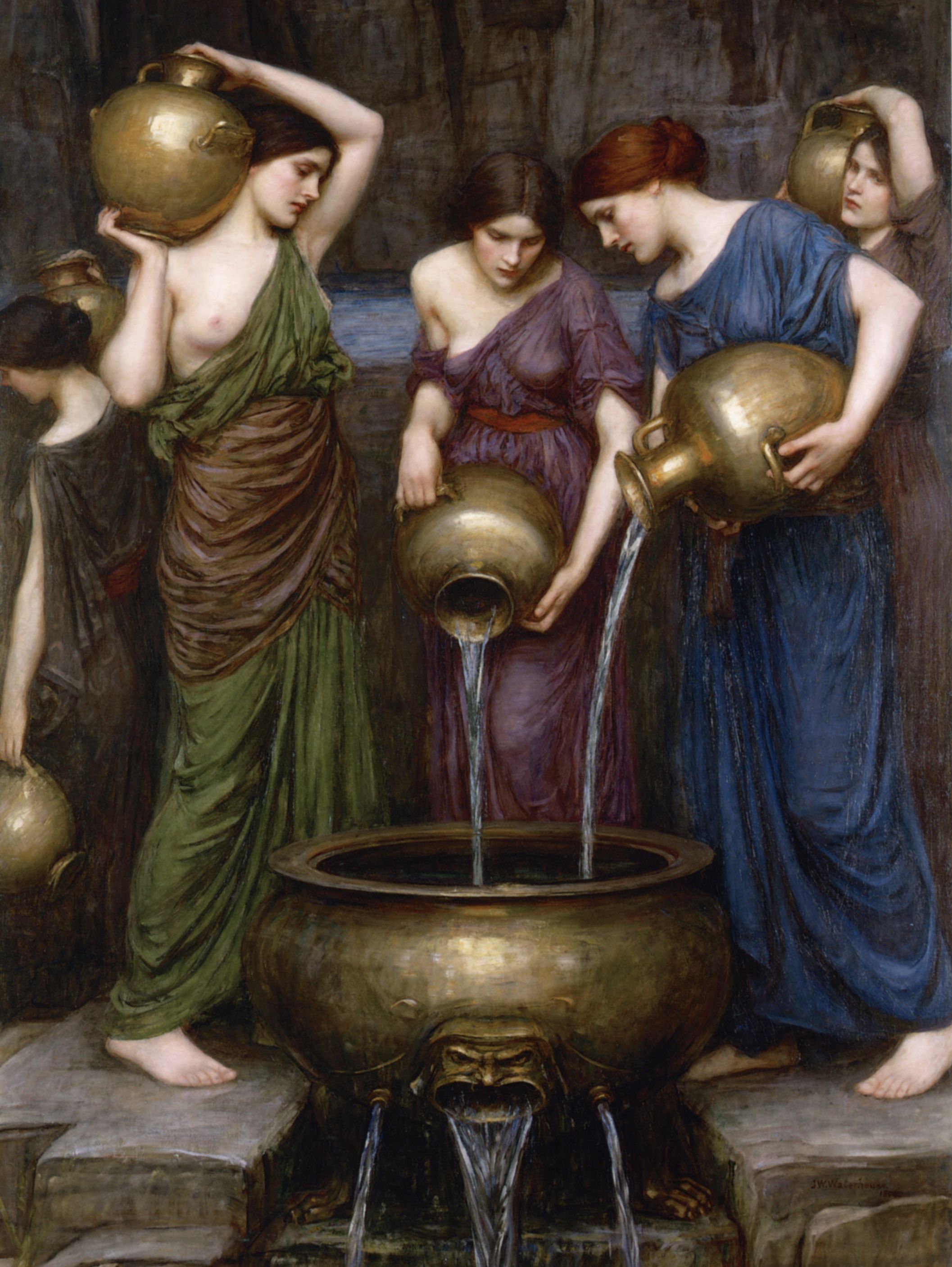 John Waterhouse painting of the Danaides pouring water