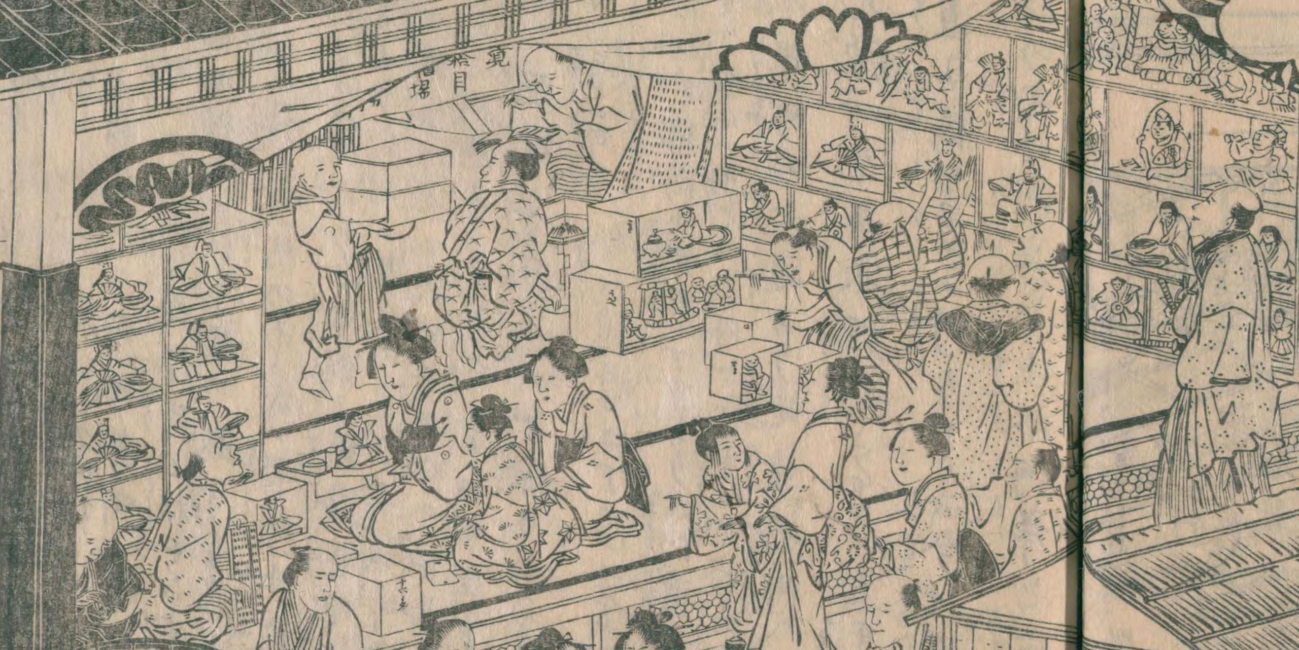 Busy store in Edo Japan
