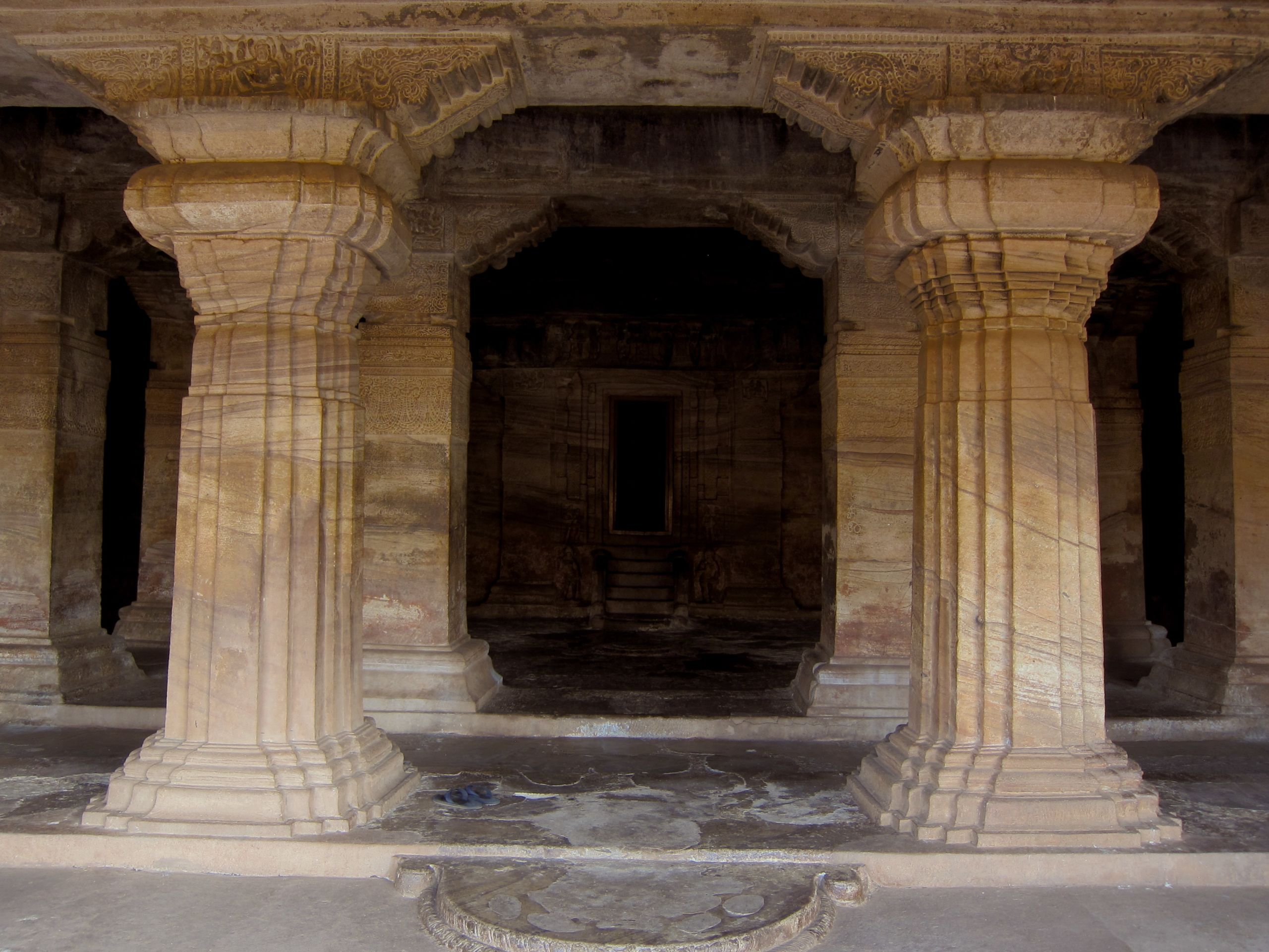Old Indian building with thick columns