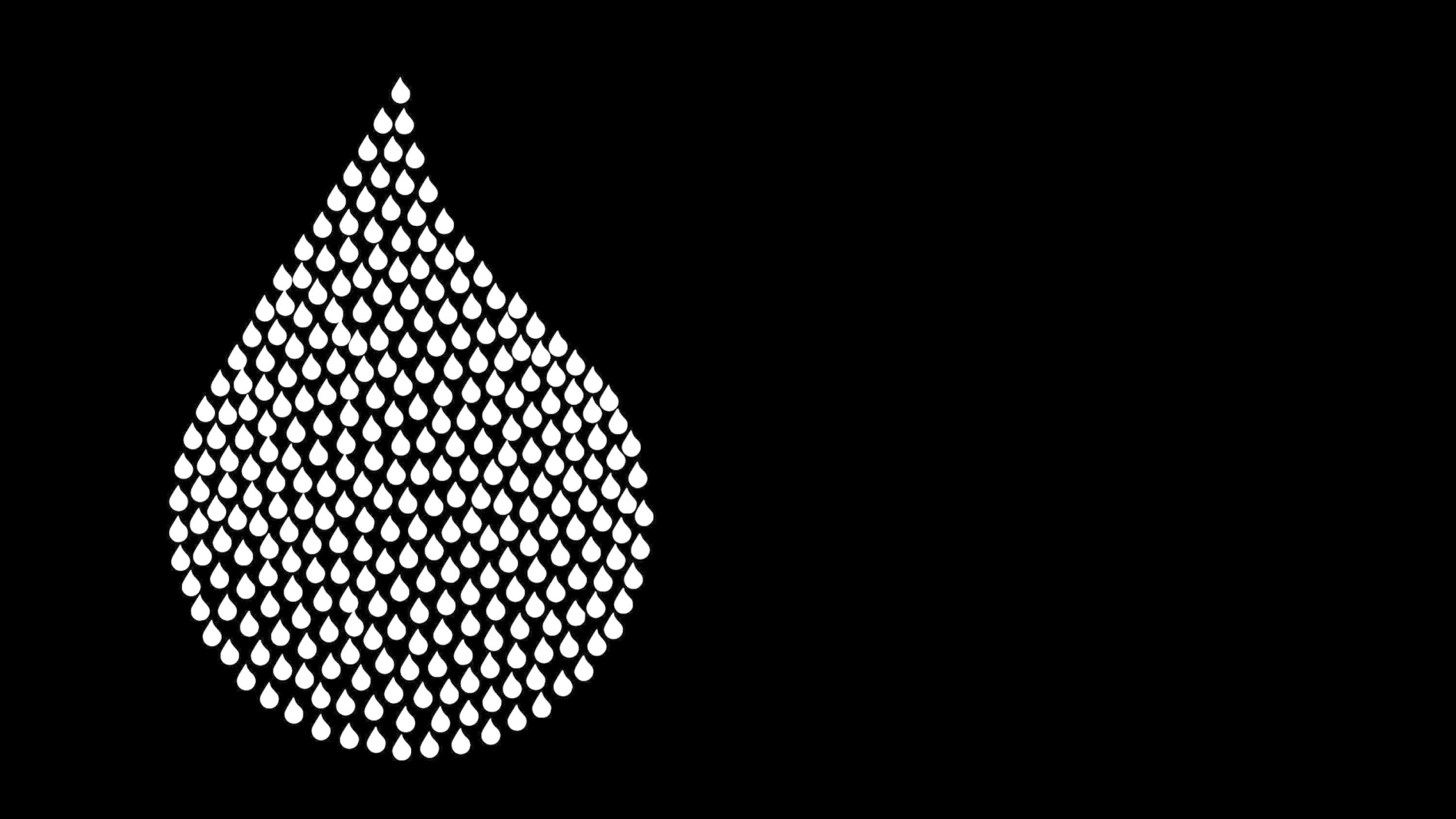 Cartoon image of large teardop composed of smaller teardrops