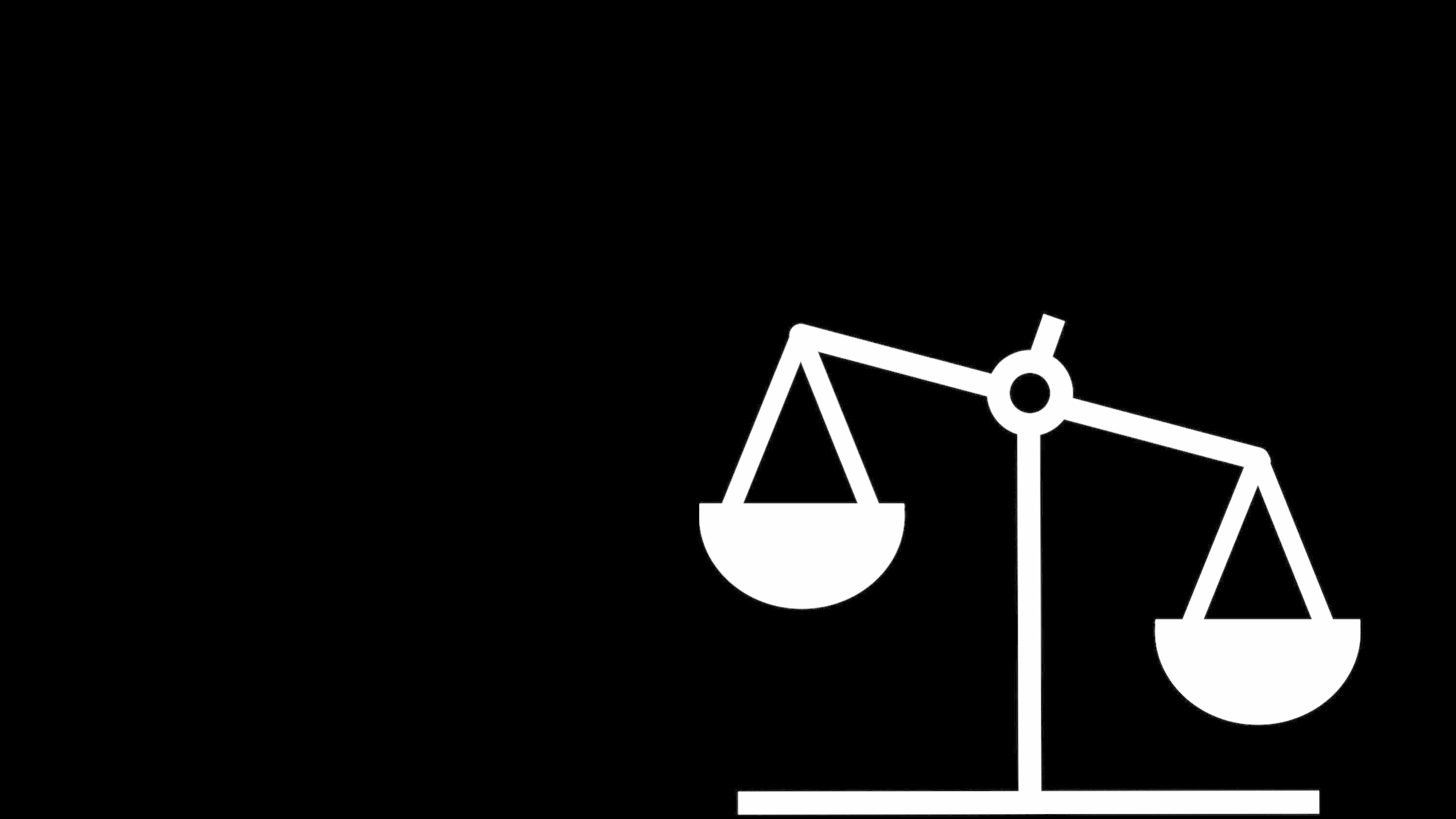 A balance tilted to the right