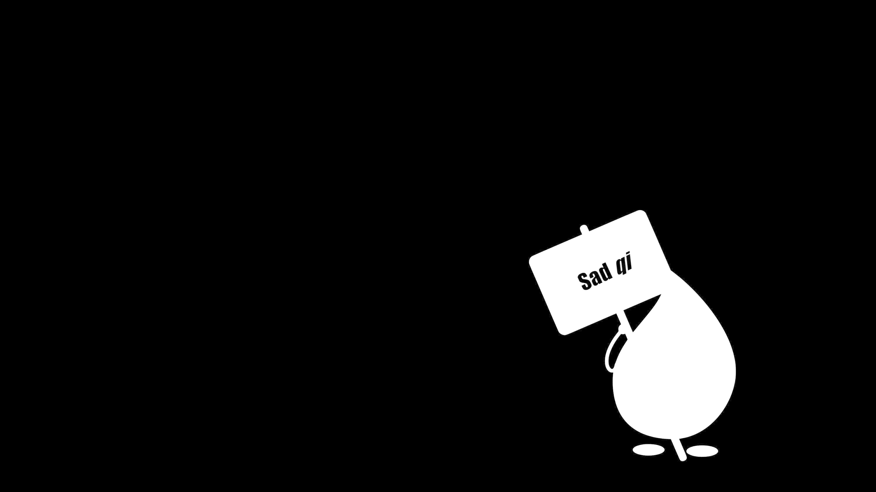 Cartoon picture of sad qi