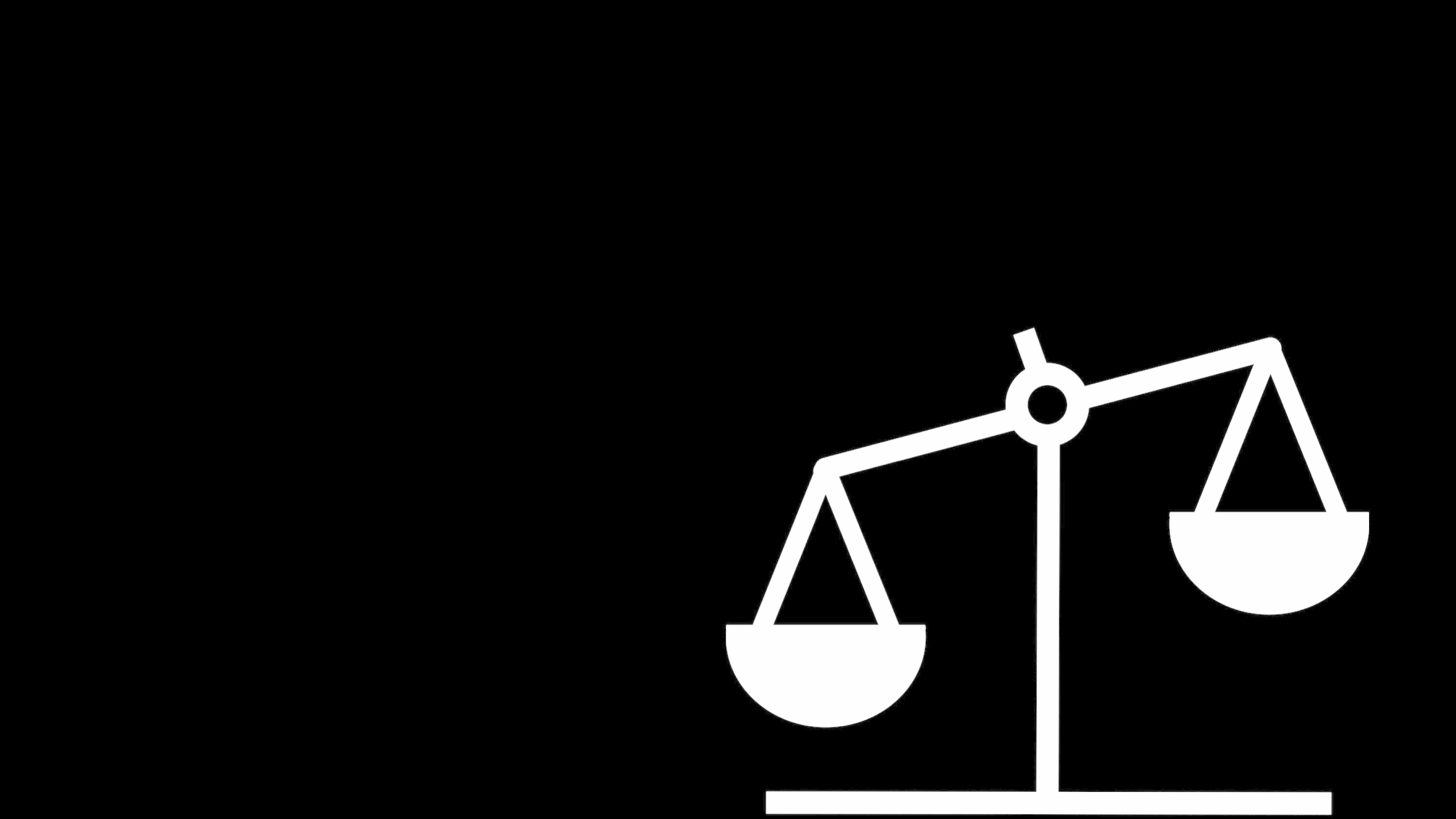 A balance tilted to the left