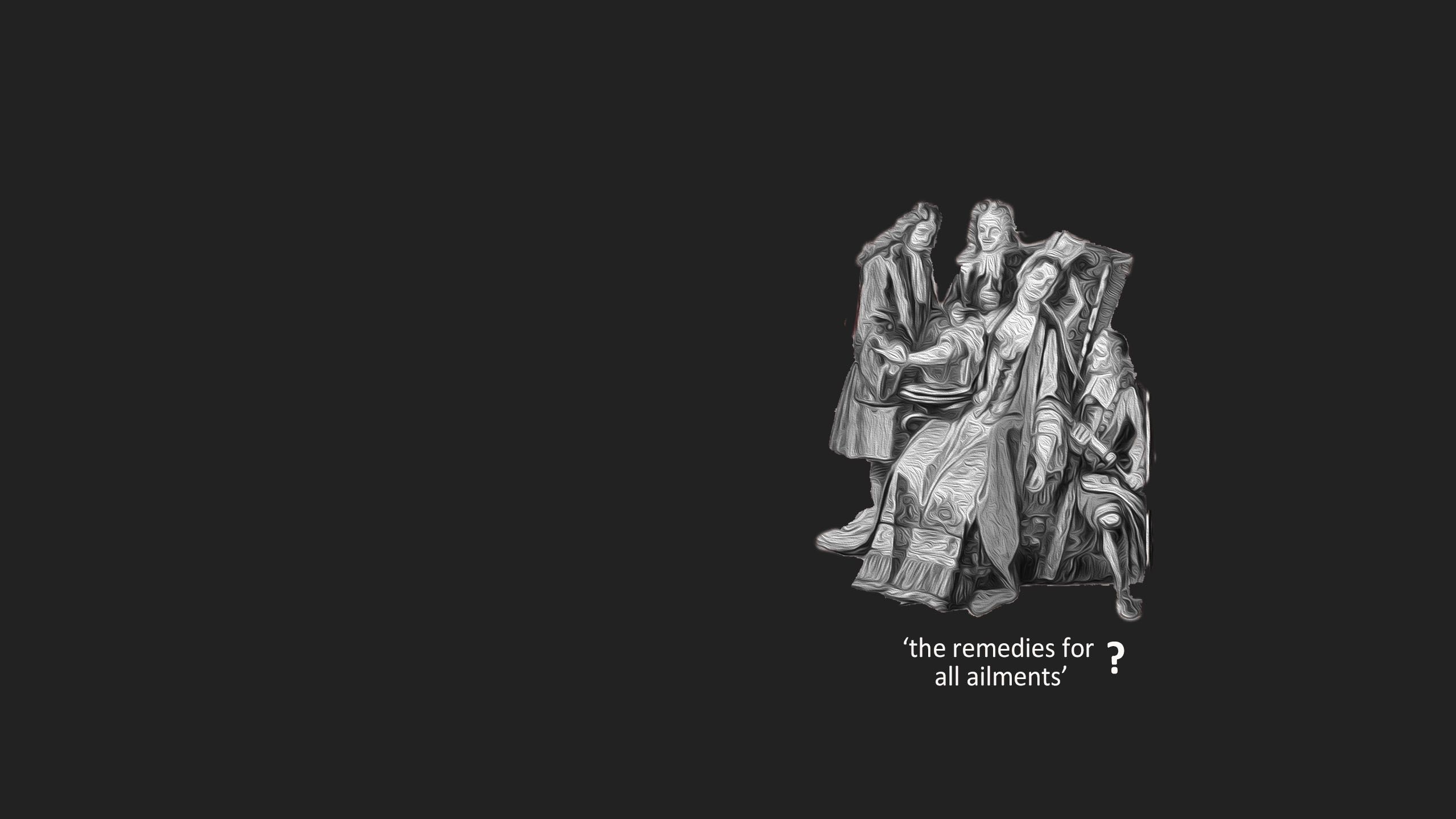 A monochrome, blurred version of the same bloodletting scene