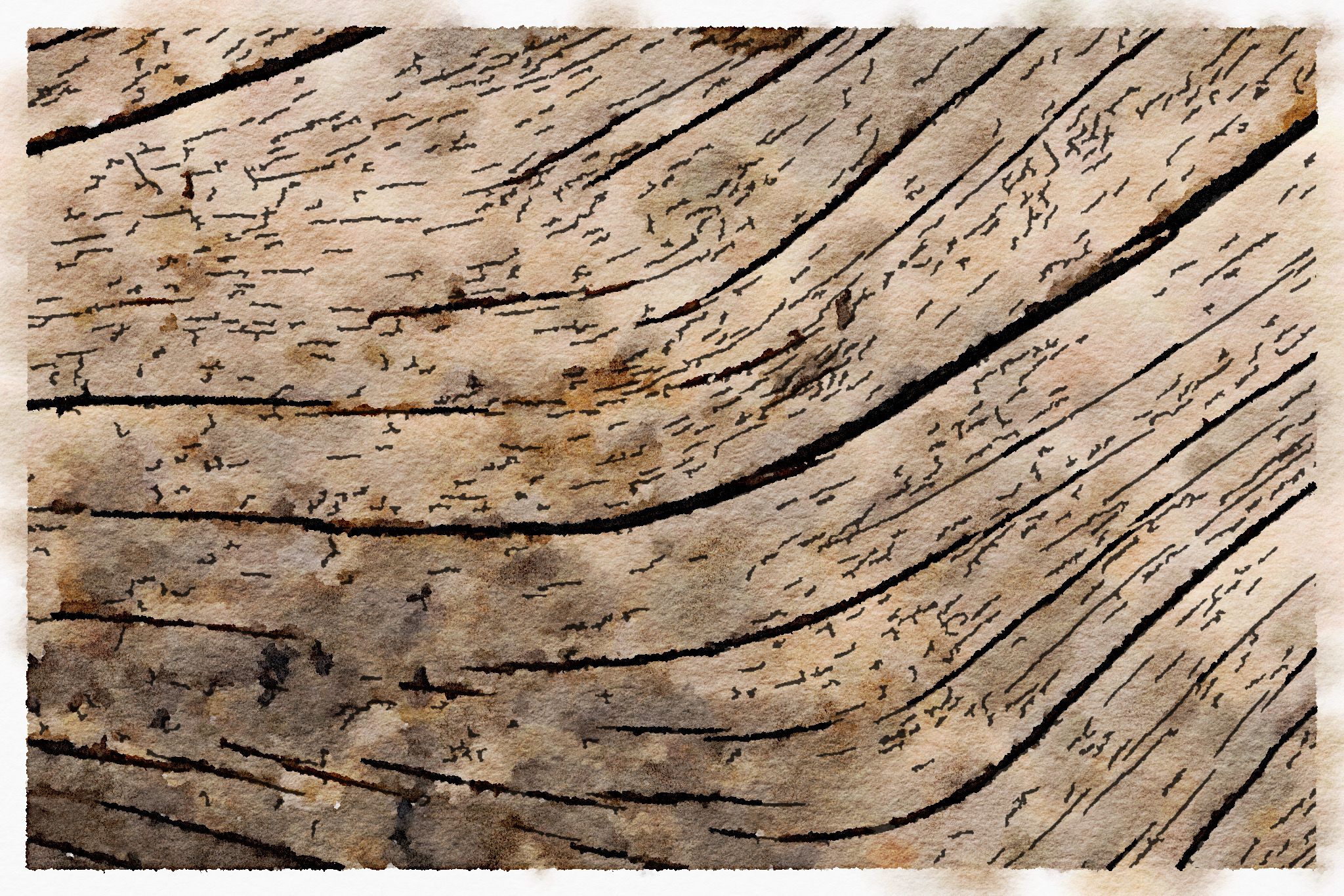 Painted version of wood grain photograph