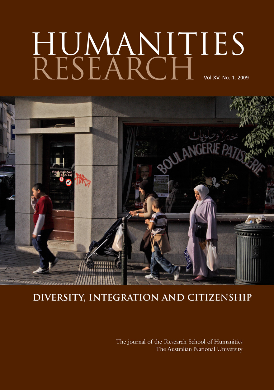 Humanities Research: Volume XV. No. 1. 2009