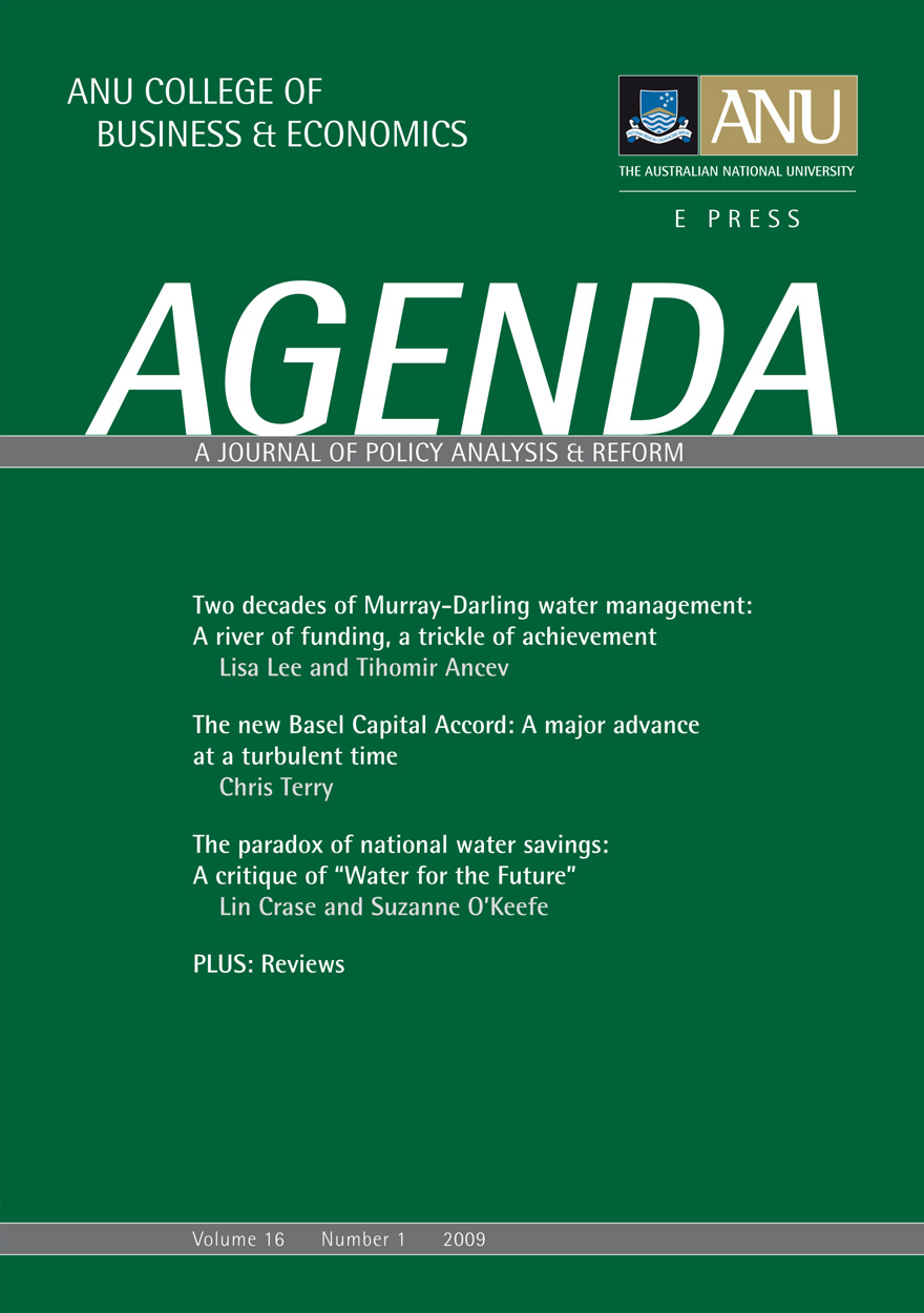 Agenda - A Journal of Policy Analysis and Reform: Volume 16, Number 1, 2009