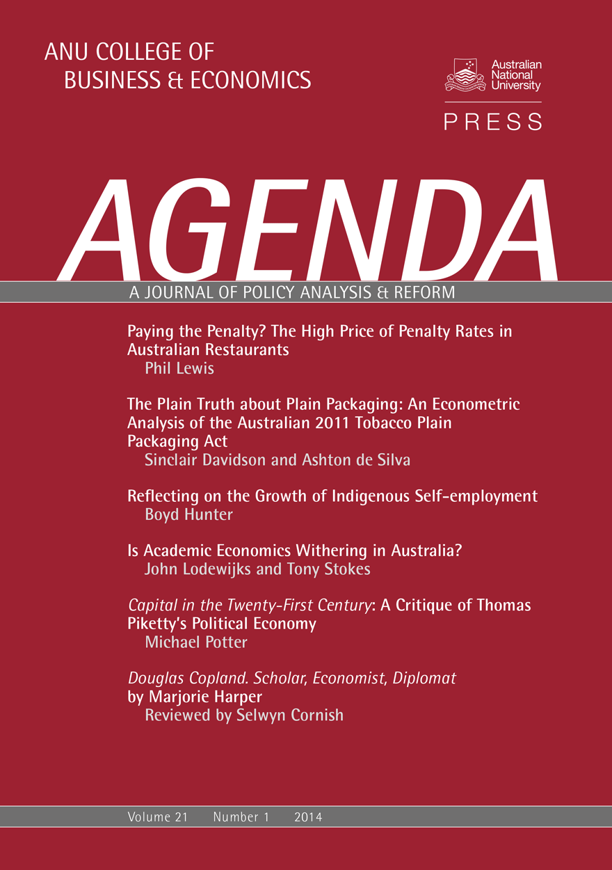 Agenda - A Journal of Policy Analysis and Reform: Volume 21, Number 1, 2014