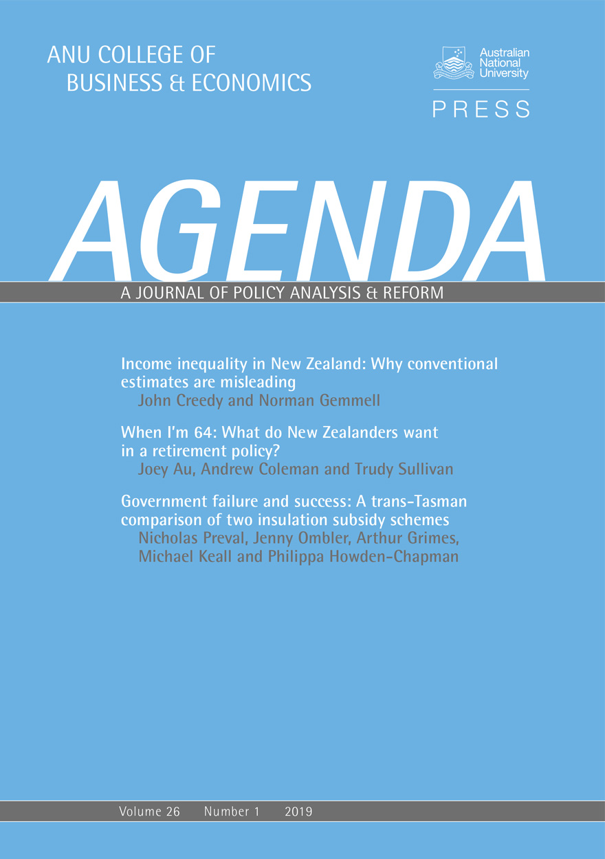 Agenda - A Journal of Policy Analysis and Reform: Volume 26, Number 1, 2019