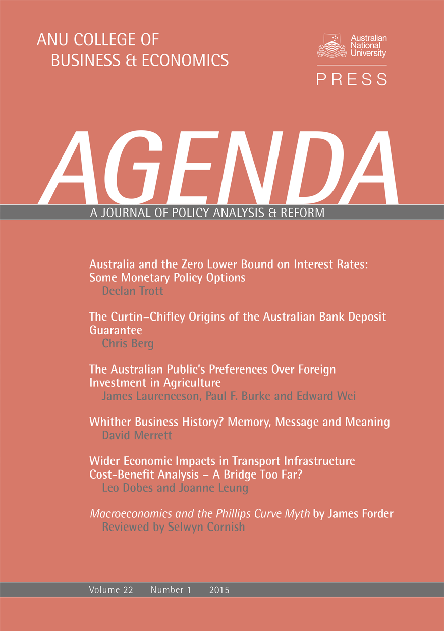 Agenda - A Journal of Policy Analysis and Reform: Volume 22, Number 1, 2015
