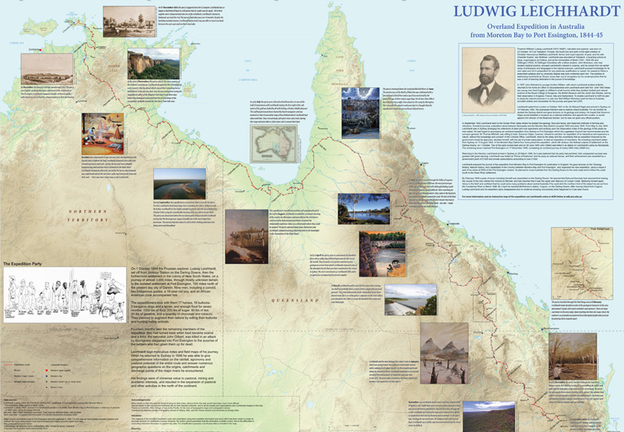 Leichhardt map – expedition from Moreton Bay to Port Essington, 1844-45 (paper version)